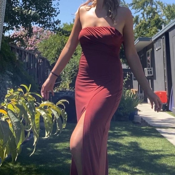 Free People Hayley Midi Dress- Burgandy - Picture 3 of 5